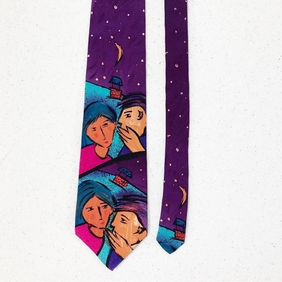The Beatles Vintage 100% Silk ‘Do You Want To Know A Secret’ Purple Neck Tie - Picture 3 of 5